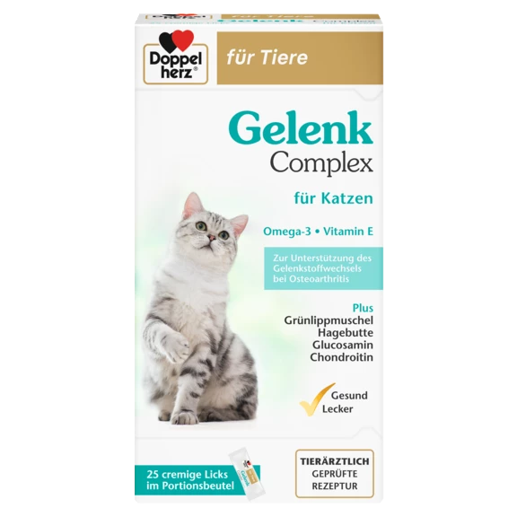 Illustration of the product packaging Doppelherz für Tiere COMPLEX ARTICULAȚII PENTRU PISICI front view